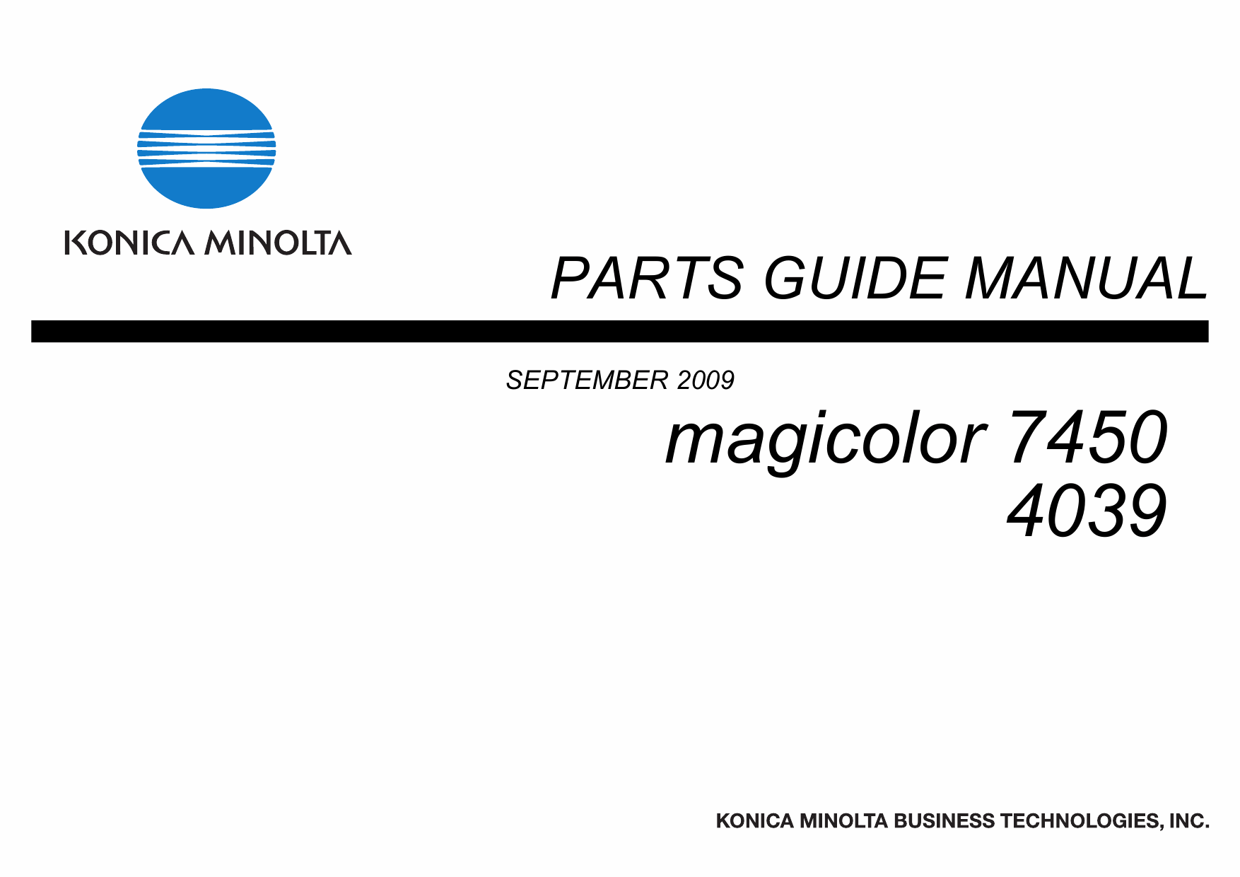 Konica-Minolta magicolor 7450 Parts Manual-1